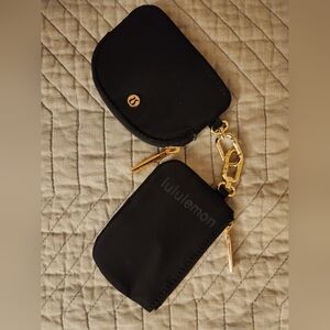 lululemon athletica, Dual Pouch, Black and Gold Key Card Holder